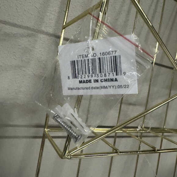 Gold Metal Wall Hanging Rack Shelf Storage mail Organizer NEW‎ - Picture 3 of 3